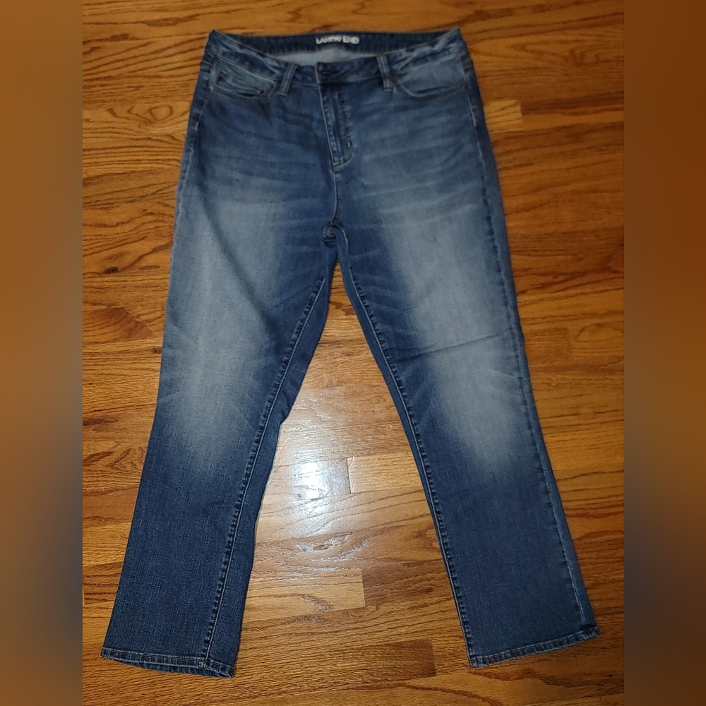Lands' End Women's Straight Leg Jeans - Blue